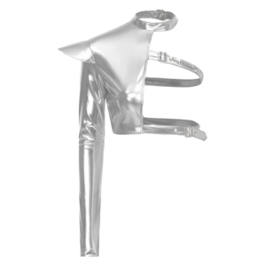 Silver One-Shoulder Crop Top