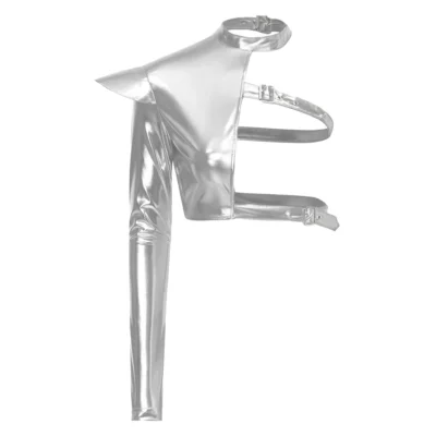 Silver One-Shoulder Crop Top