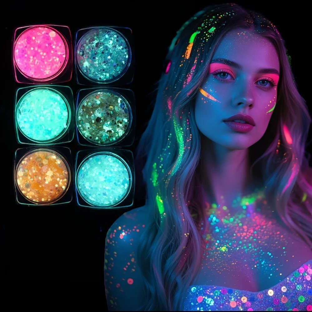 Glow Chunky Glitter Gel — 6 Pots