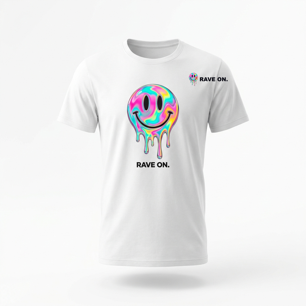 RAVE ON Smiley Tee