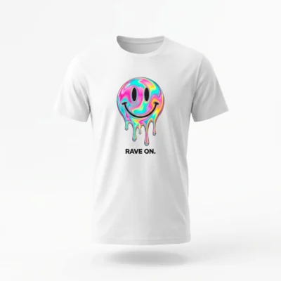 RAVE ON. Smiley Tee
